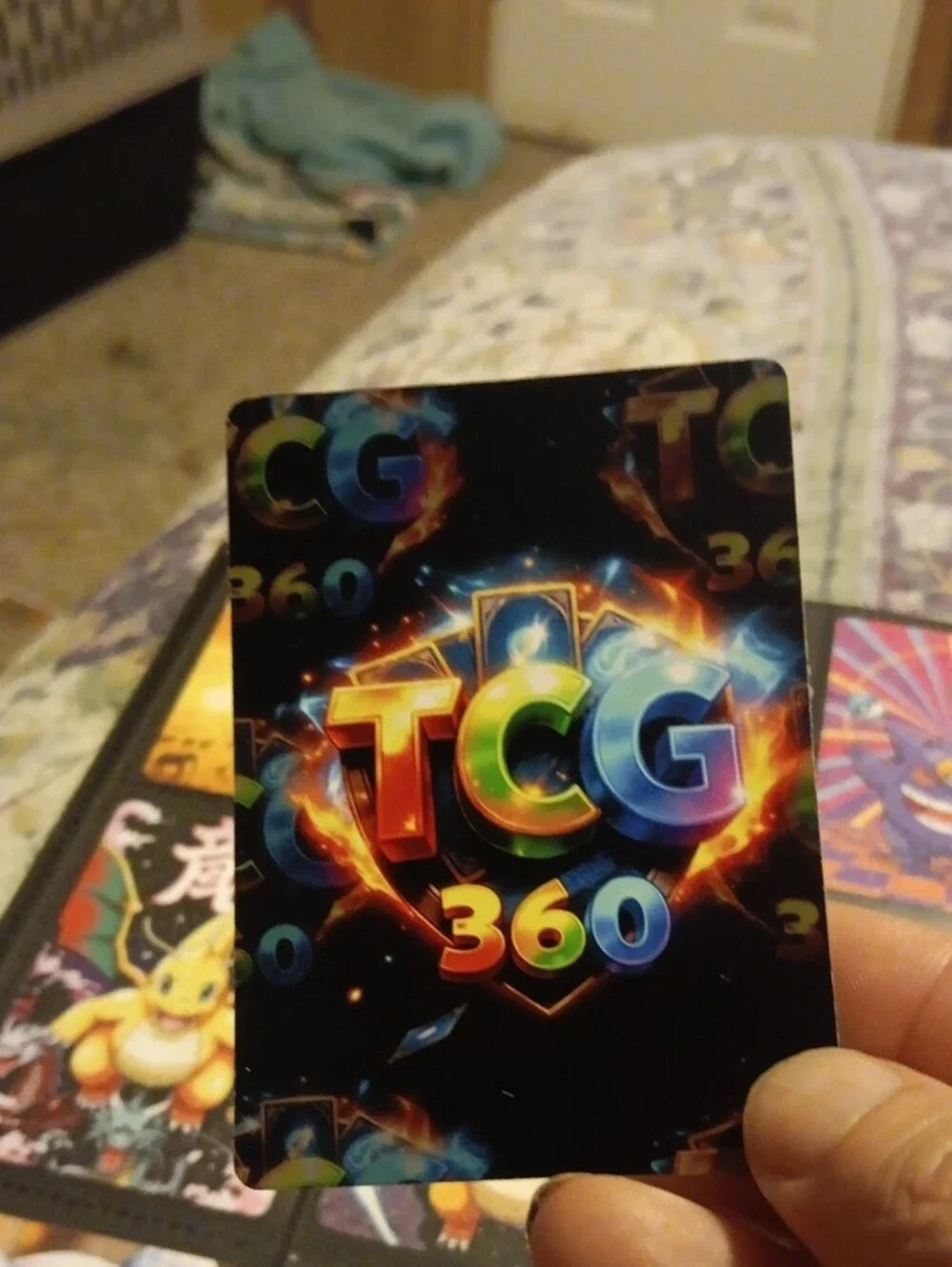 Pokemon Glitter Card — Yellow, Blue, Green Scene